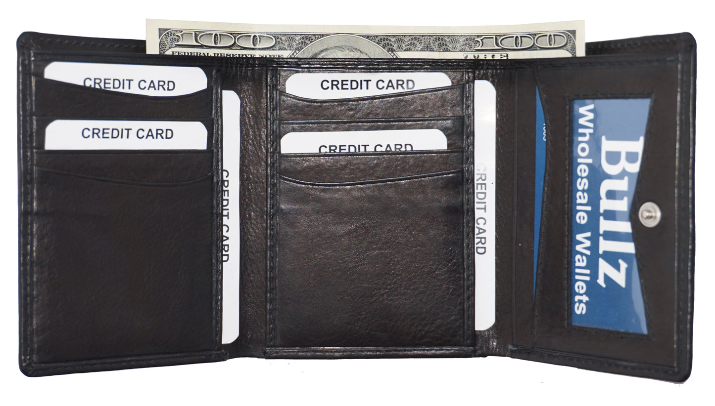 Trifold Mens Wallet 14BK-DISC(Pack of 6pcs)