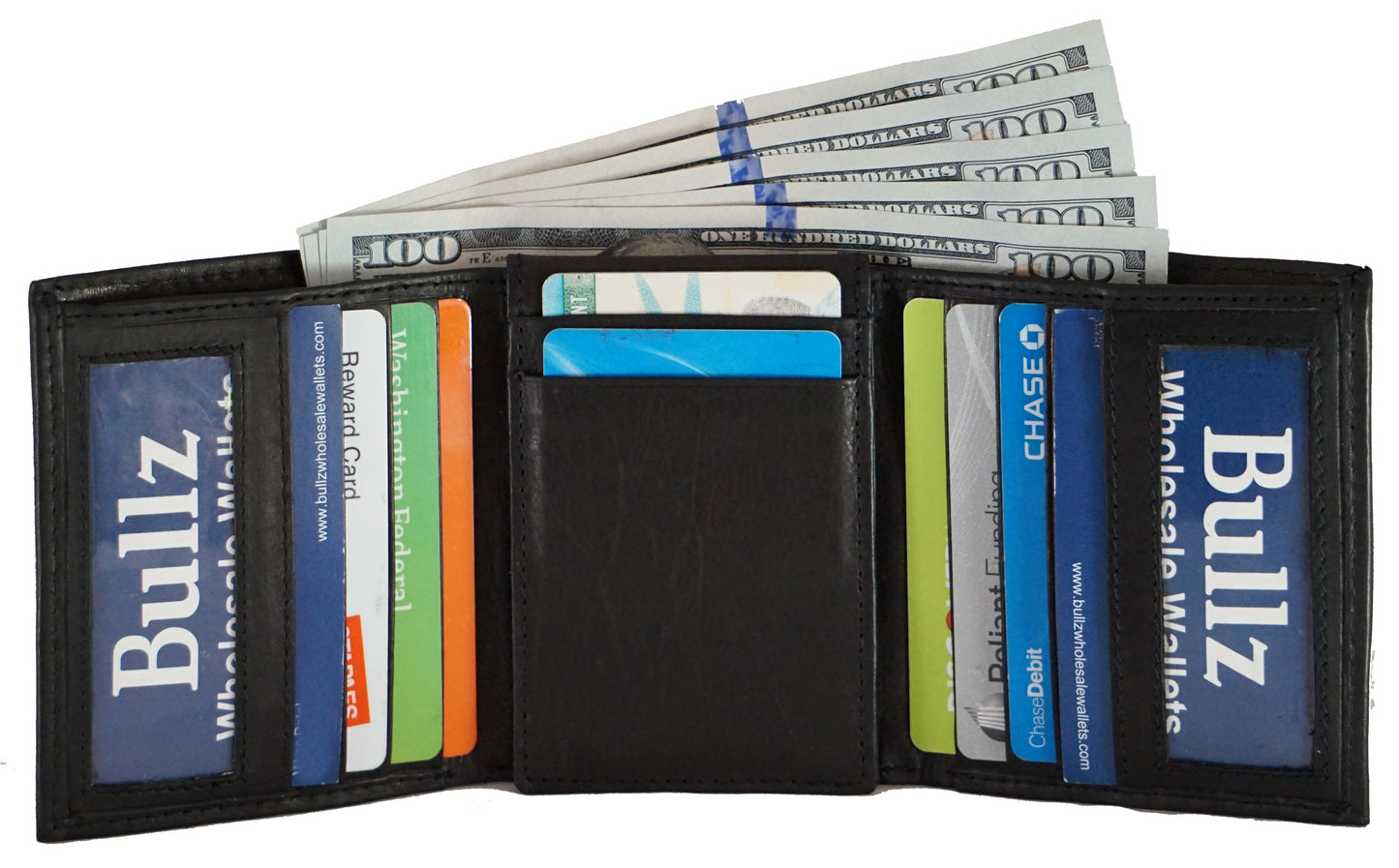 Trifold Mens Wallet 15BK-DISC (Pack of 6)