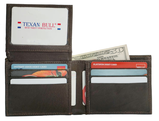 Texan Bull® RFID Mens Wallet TXB-RF1102-BR