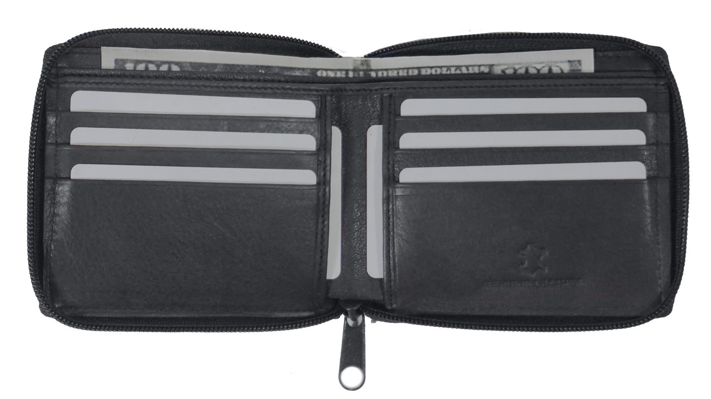 RFID Zipper Mens Wallet RF5102