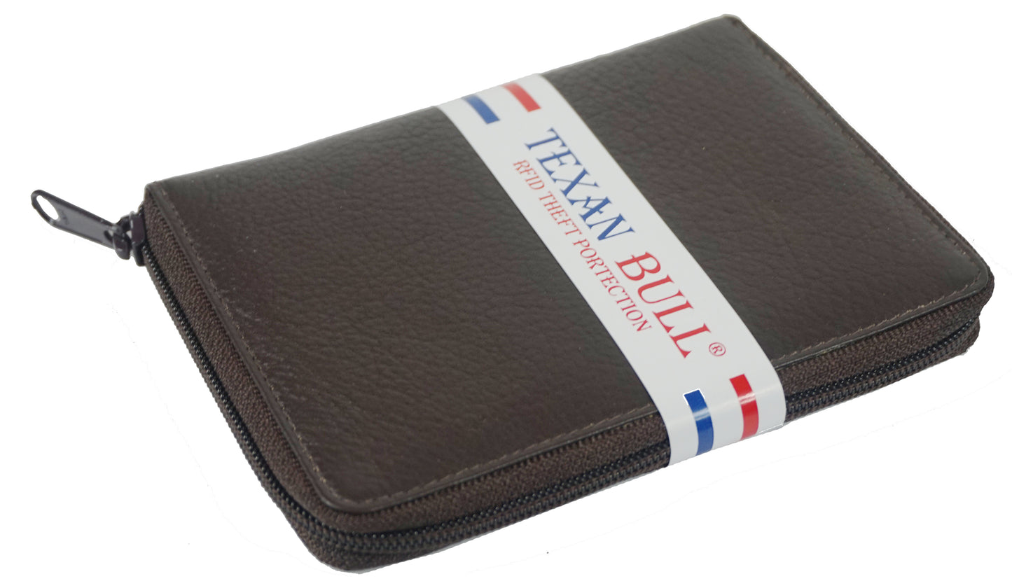 Texan Bull® Zip around RFID long credit card holder TXB-RF148