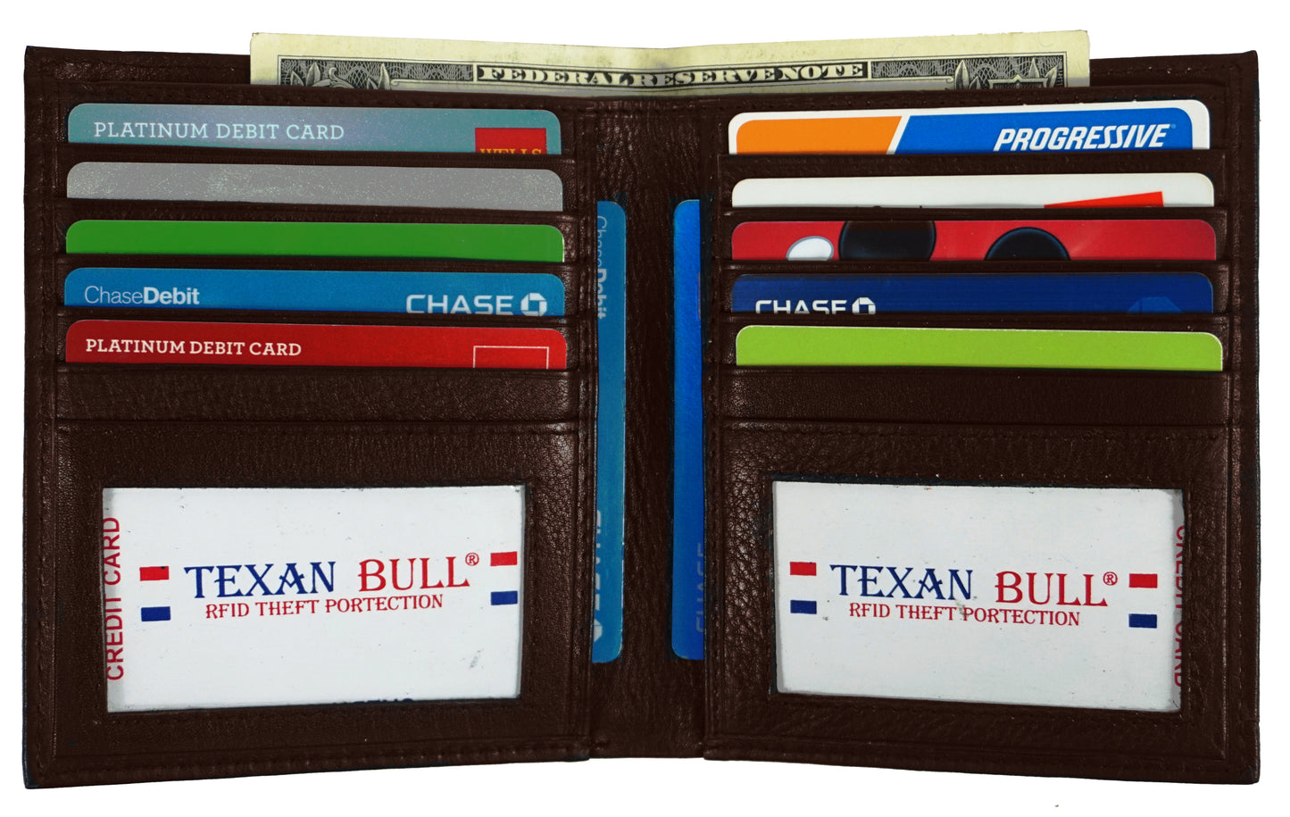 Texan Bull® RFID Hipster Mens Wallet RF1501-BR