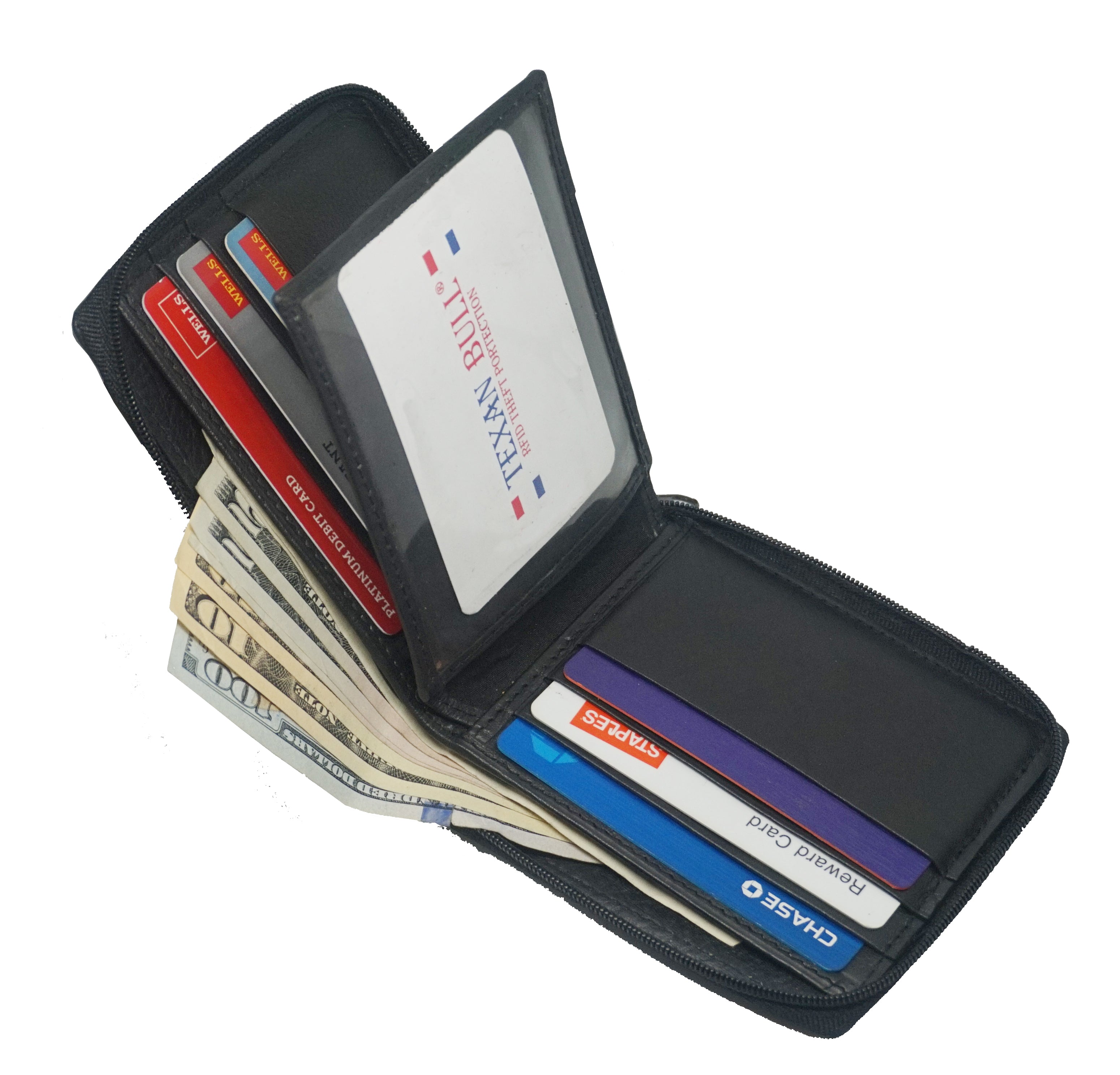 Texan Bull ® RFID Zipper Mens Wallet TXB-RF5101 – Bullz Wholesale LLC