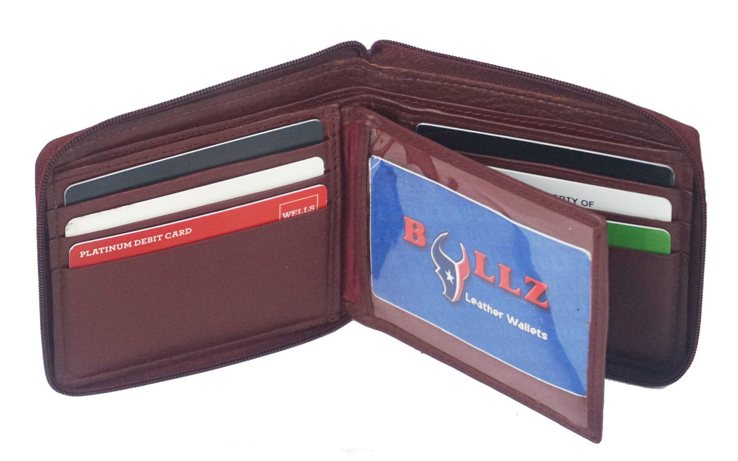 Texan Bull® RFID Signal Blocking Zipper Mens Wallet TXB-RF5101